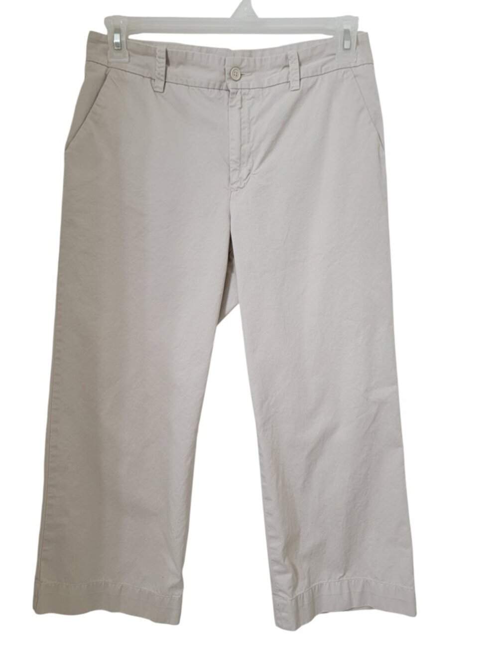 GAP Size 10 Khaki Wide Leg Cropped Chino Pants